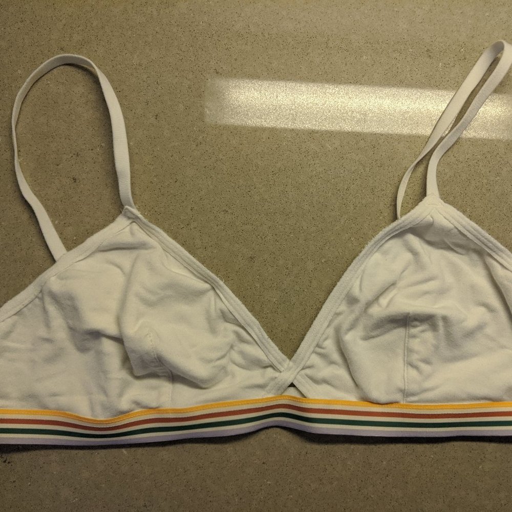 White Madewell Rainbow-trim Eliza Cutout Bralette